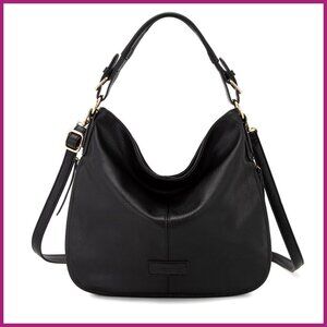 Slouchy Hobo Handbag with Vegan Leather, Adjustable Strap